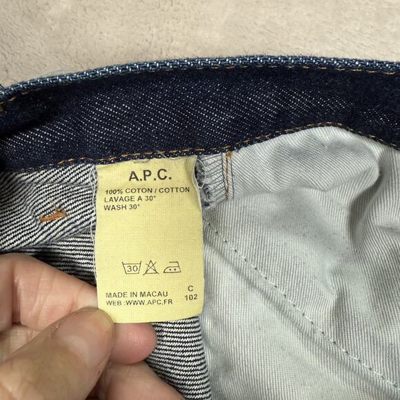 APC Selvedge Jeans New Standard Classique Size 31x32 Red Lines Slim Button Fly - Picture 7 of 12